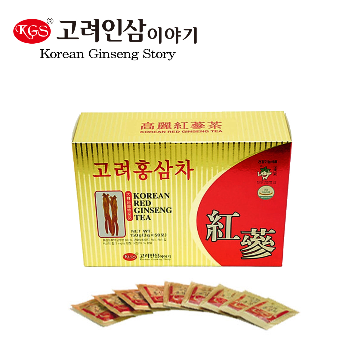 Hộp 50 gói trà hồng sâm korean red ginseng tea kgs