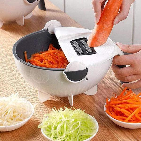 [HCM]Bộ Dụng Cụ Cắt Rau Củ Quả 9 Trong 1 Dụng Cụ Bào Rau Củ Quả Xoay Đa Chức Năng Với Rổ Ráo Nước Dụng Cụ Nhà Bếp Lớn Siêu Tiện Lợi