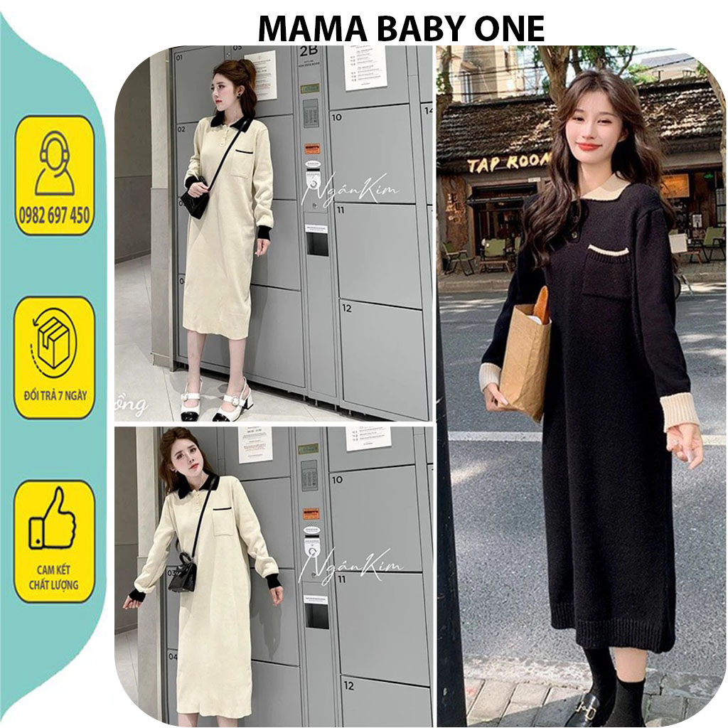 ĐẦM VÁY V654 LEN QUẢNG CHÂU CÔNG SỞ MÙA THU ĐÔNG-ĐẦM BẦU THIẾT KẾ DÁNG SUÔNG CỔ SƠ MI SANG CHẢNH MẶC ĐI LÀM ĐI CHƠI FRES
