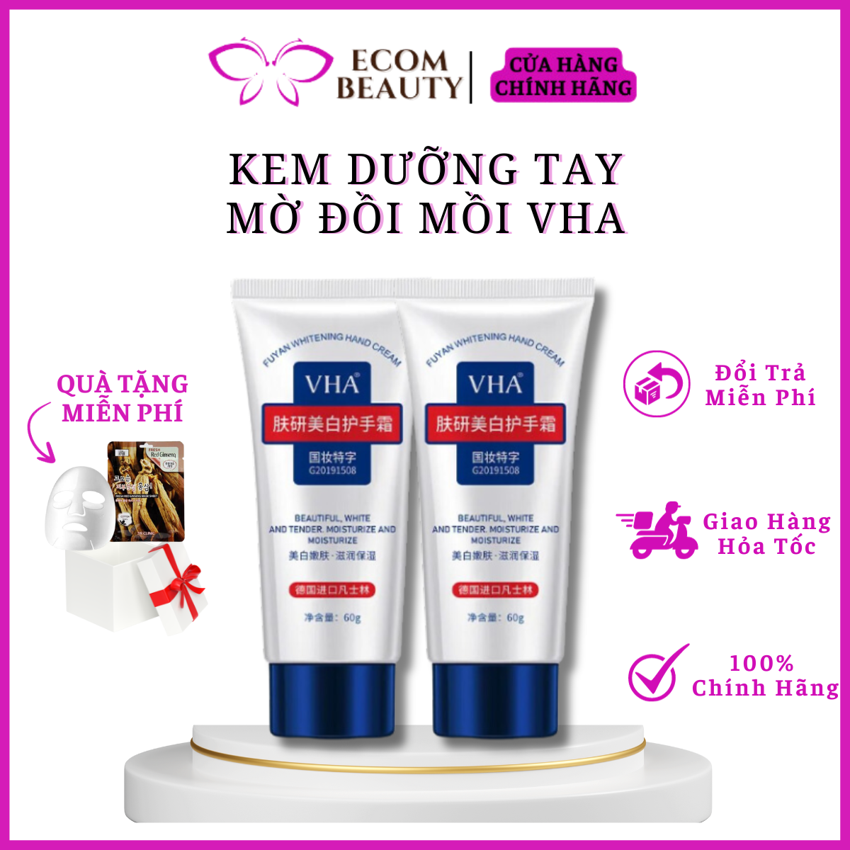 Kem dưỡng tay mờ đồi mồi vha - kem dưỡng ẩm da tay trắng sáng, mờ nám xóa đồi mồi - ecom beauty