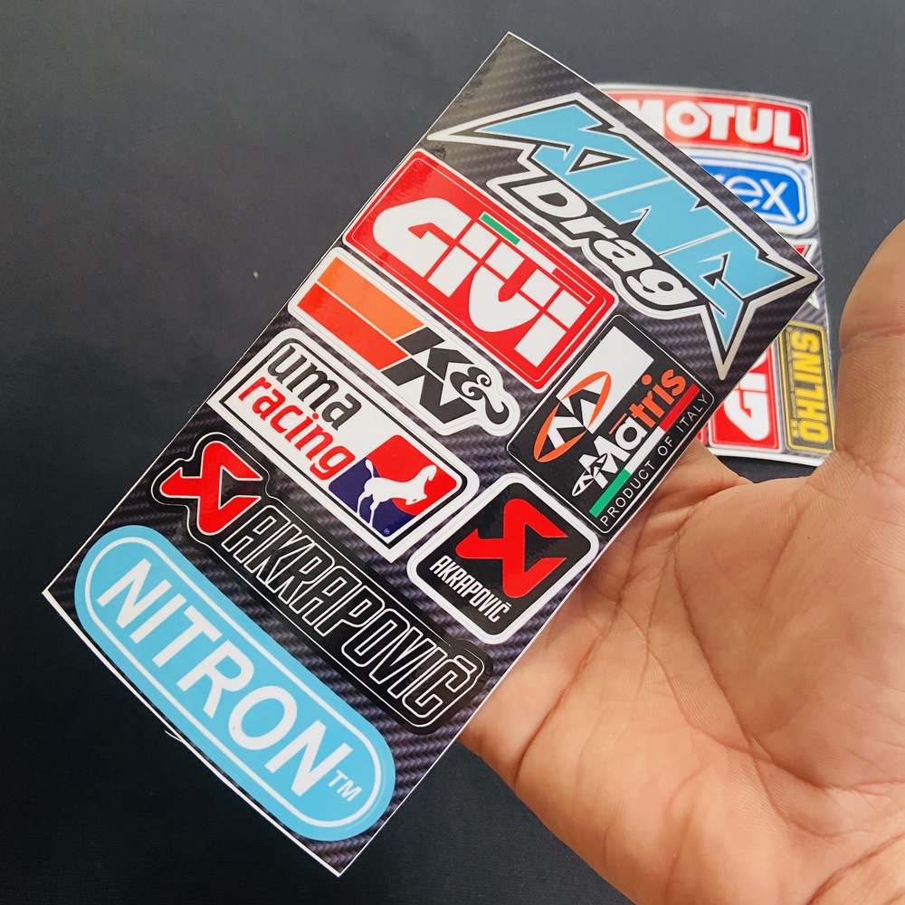 [TEM XE MÁY] BỘ 08 STICKER TEM LOGO, HUY HIỆU KEO DÁN SẴN, CẮT LAZE TRANG TRÍ XE MÁY, NÓN BẢO HIỂM, VẬT DỤNG, XE ĐẠP... (MẪU KING)
