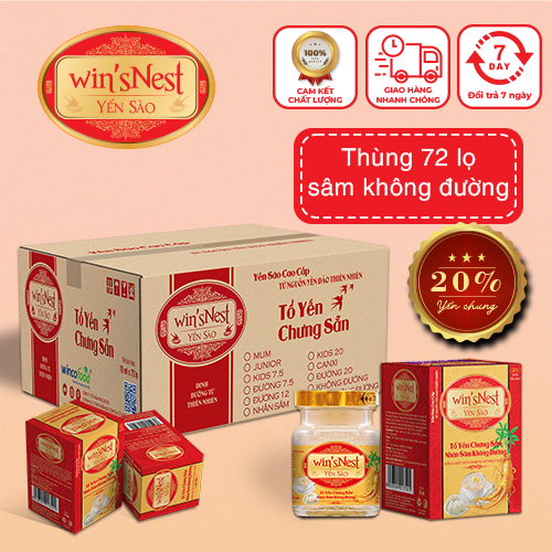 Yến Sào Win'snest Tổ Yến Chưng Sẵn Nhân Sâm Không Đường