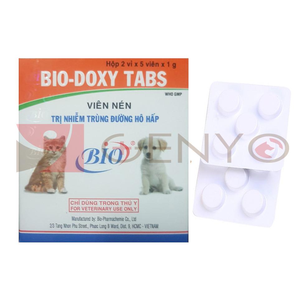 [HCM]Viên nén trị viêm phổi và ký sinh trùng đường máu cho chó mèo - Doxytab Hộp 10 Viên