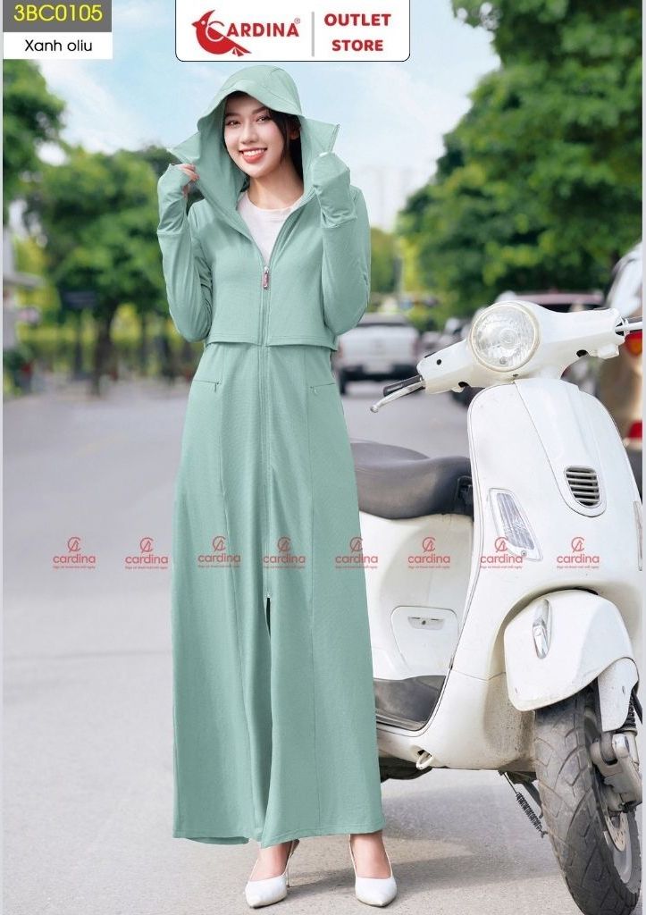 Áo choàng chống nắng CARDINA hai lớp Cao Cấp Áo chống nắng Cardina dáng dài Áo chống nắng nữ Cardina Áo chống nắng Cardina Áo chống nắng toàn thân
