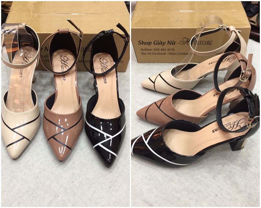 Giày sandal gót 7 phân v59