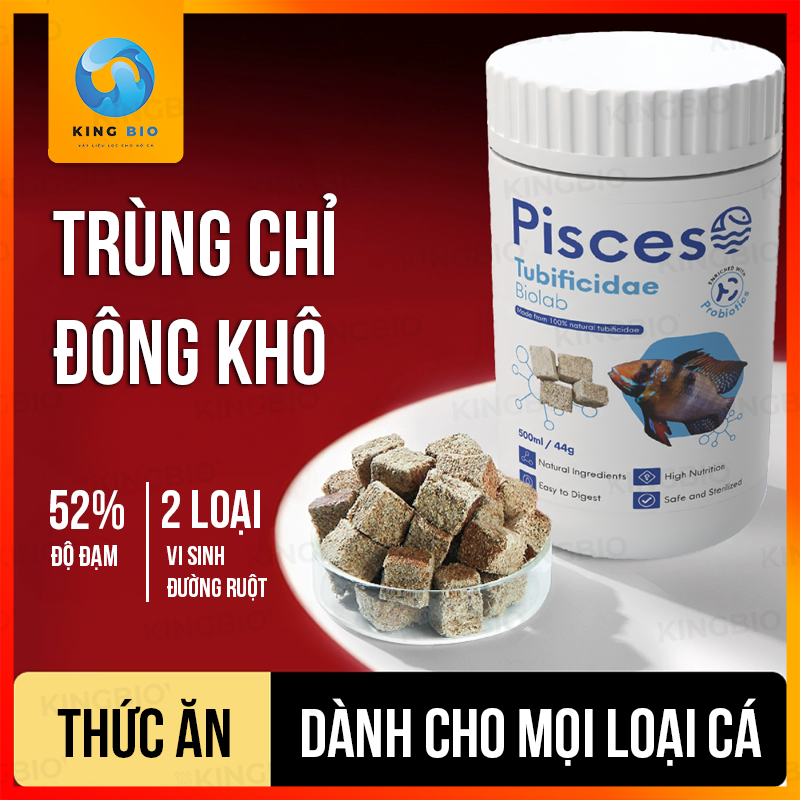 [Hộp 500ml] Trùng chỉ đông khô Tubificidae – thức ăn cho cá cảnh đã được khử trùng và loại bỏ ký sinh trùng