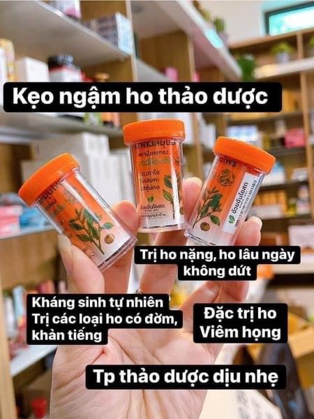 1 hộp kẹo ngậm ho cam thảo thái lan vị cam và chanh
