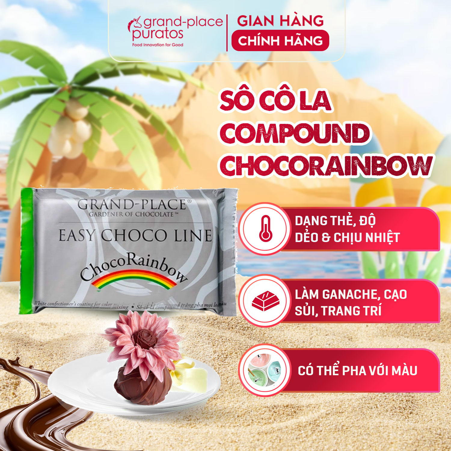 Socola compound chocorainbow puratos grand-place vn-1kg-gpw-019.1kg-4116209