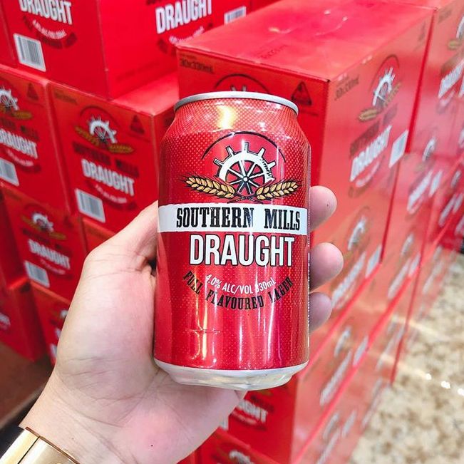 Thùng 30 lon Bia Đỏ Southern Mills Draught - Bia Úc - lon 330ml