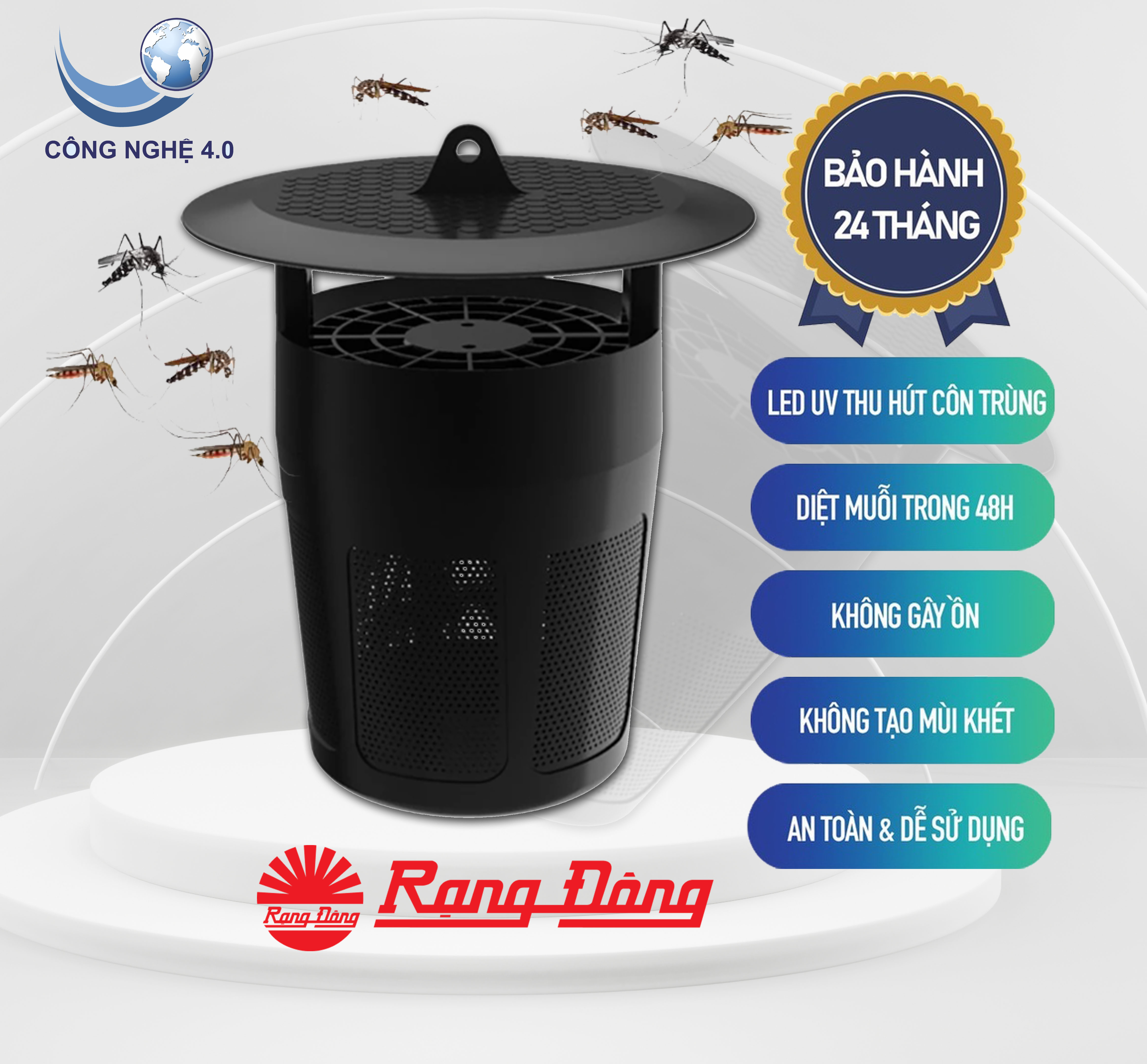 Đèn bắt muỗi rạng đông dbm01 5w - tiện lợi , an toàn - chính hãng - bảo hành 12 tháng
