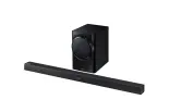 Loa thanh soundbar Samsung 2.1 HW-K350 150W gồm 1 sup siêu trầm và 1 loa thanh nghe nhạc hay cổng kết nối đa năng Bluetooth