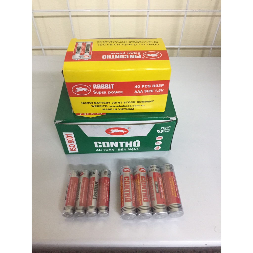 pin con thỏ ( pin đũa size AAA,pin tiểu AA) 4 viên