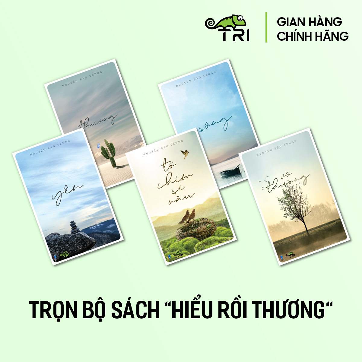 Combo sách 5 quyển: tác giả nguyển bảo trung - sông & tổ chim sẻ nâu & thương & vô thường & yên - tuệ tri