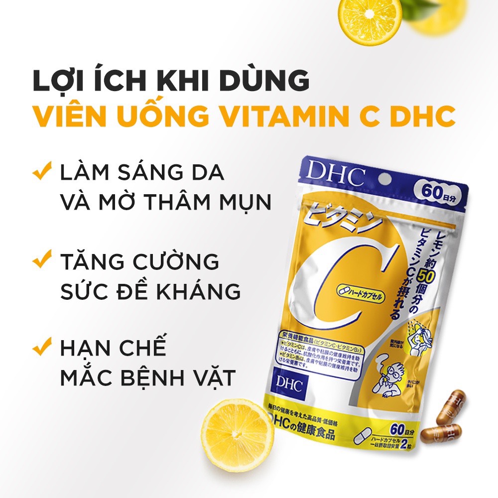 Viên uống dhc bổ sung vitamin c 20 ngày và 60 ngày nhật bản