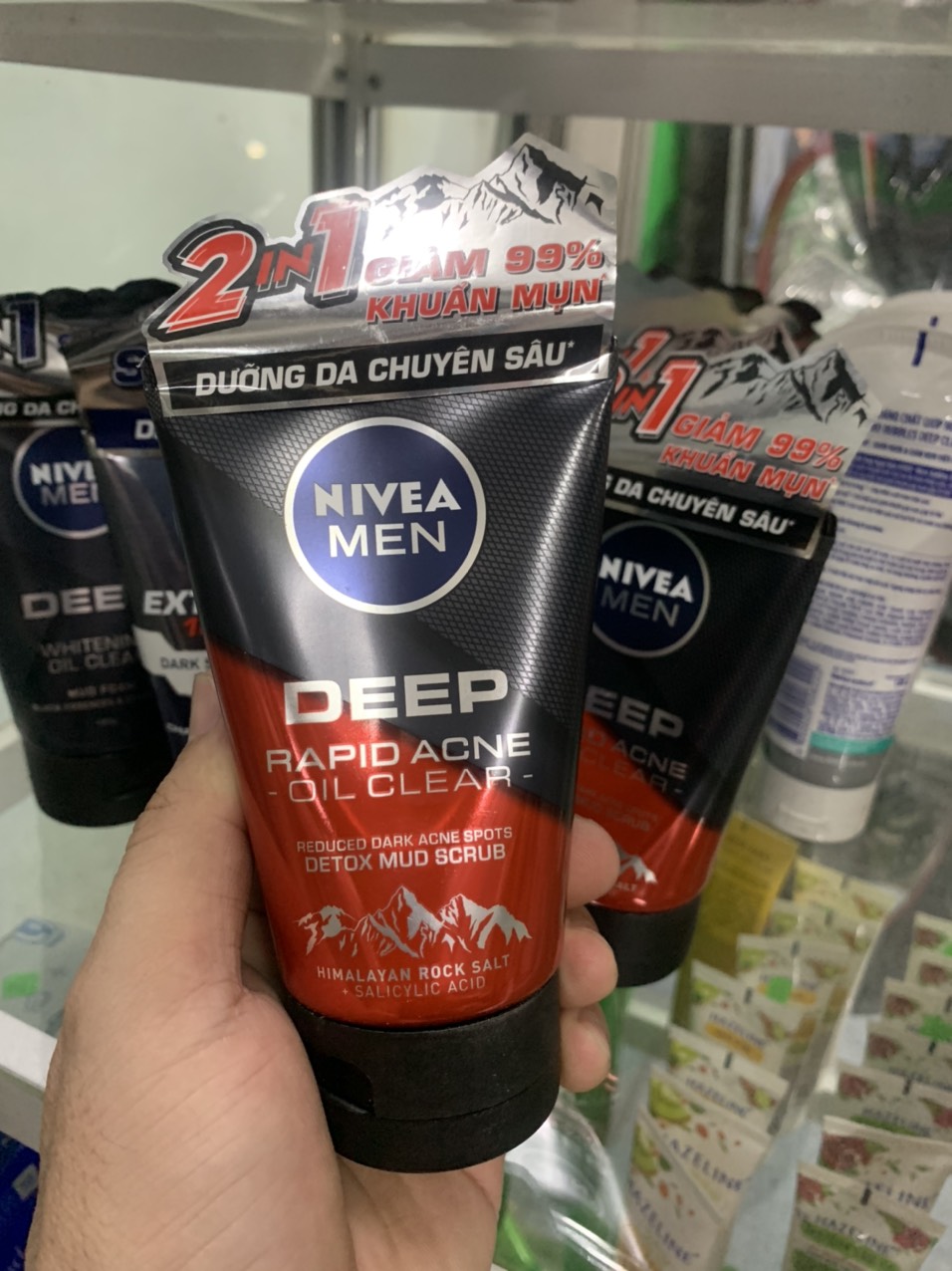 Sữa rửa mặt sạch sâu nivea men deep himalaya 100g