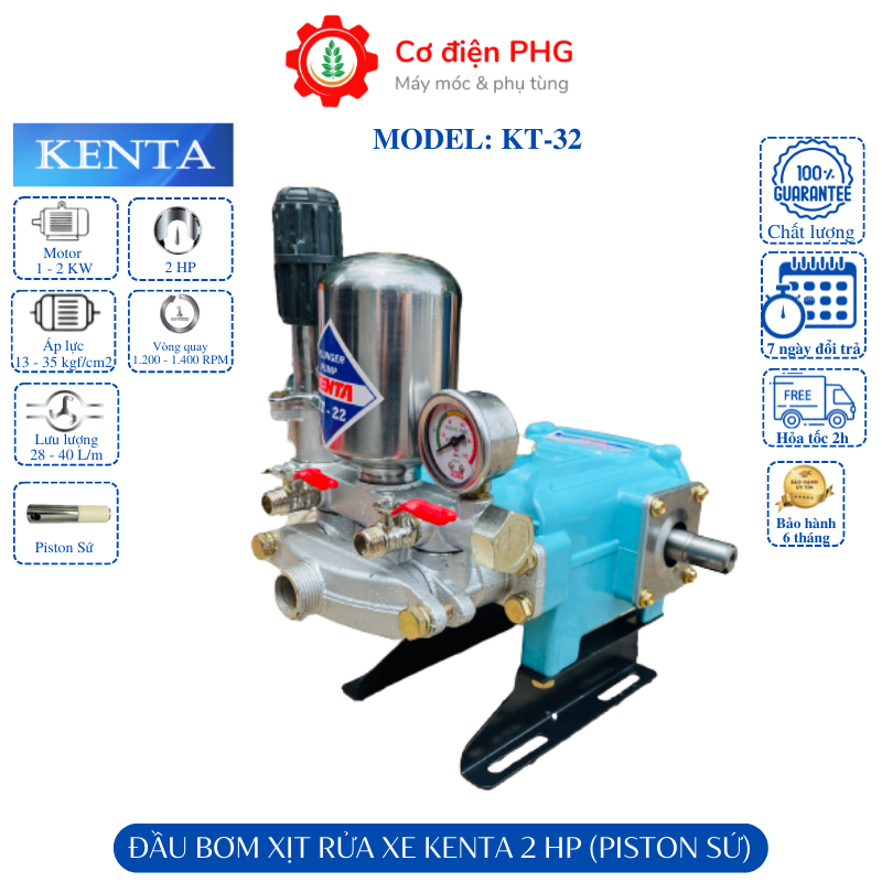 Đầu rửa xe ty sứ, đầu xịt rửa xe áp lực KENTA 2 HP chuyên dùng xịt rửa xe, vệ sinh công nghiệp, phun tưới nông nghiệp Bảo hành 12 tháng