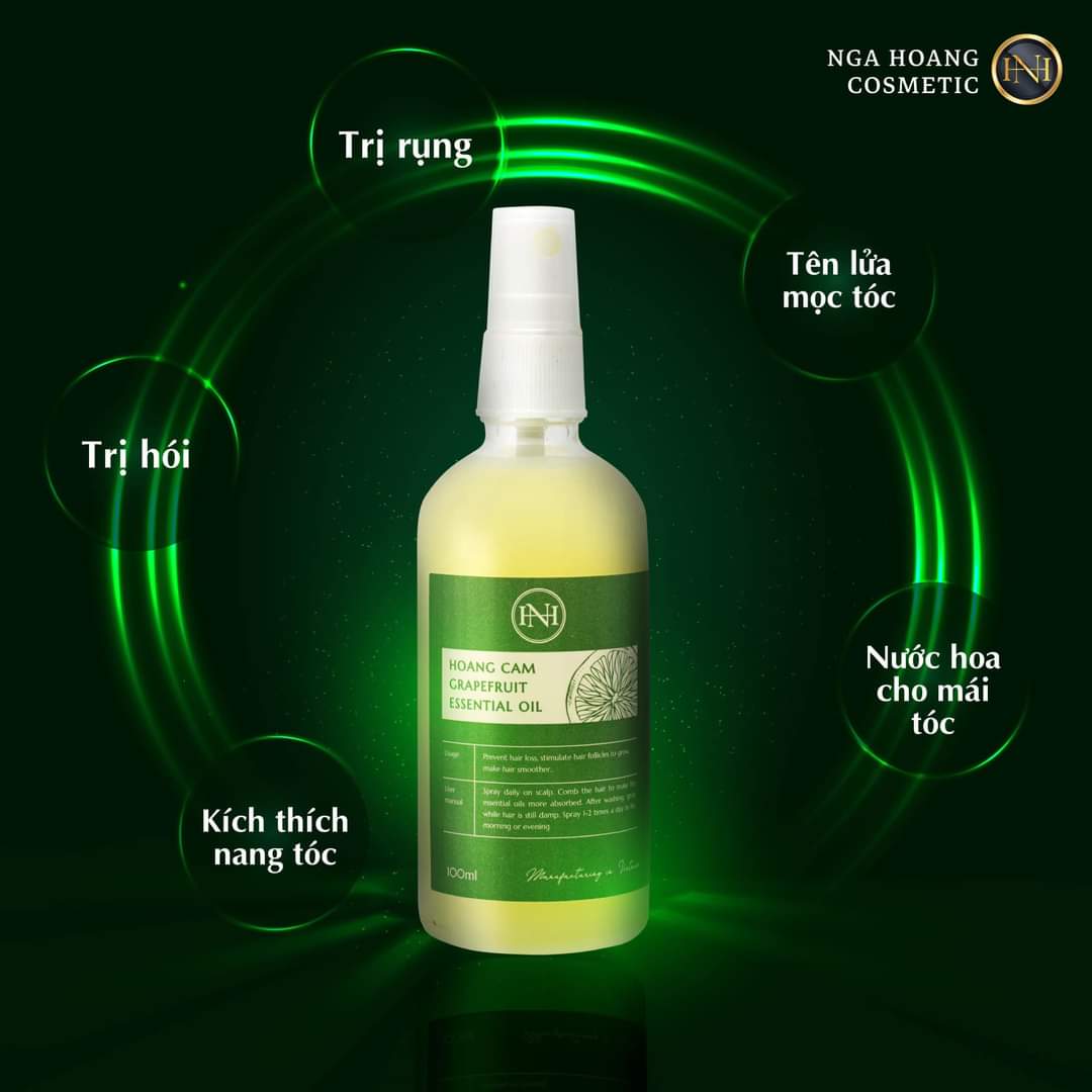 [Hoàn tiền 6%] tinh dầu bưởi hoàng cầm 100ml - tinh dầu bưởi hoàng cầm 100ml tóc  Xịt tóc tinh dầu bưởi Nga Hoàng ( mẫu mới )