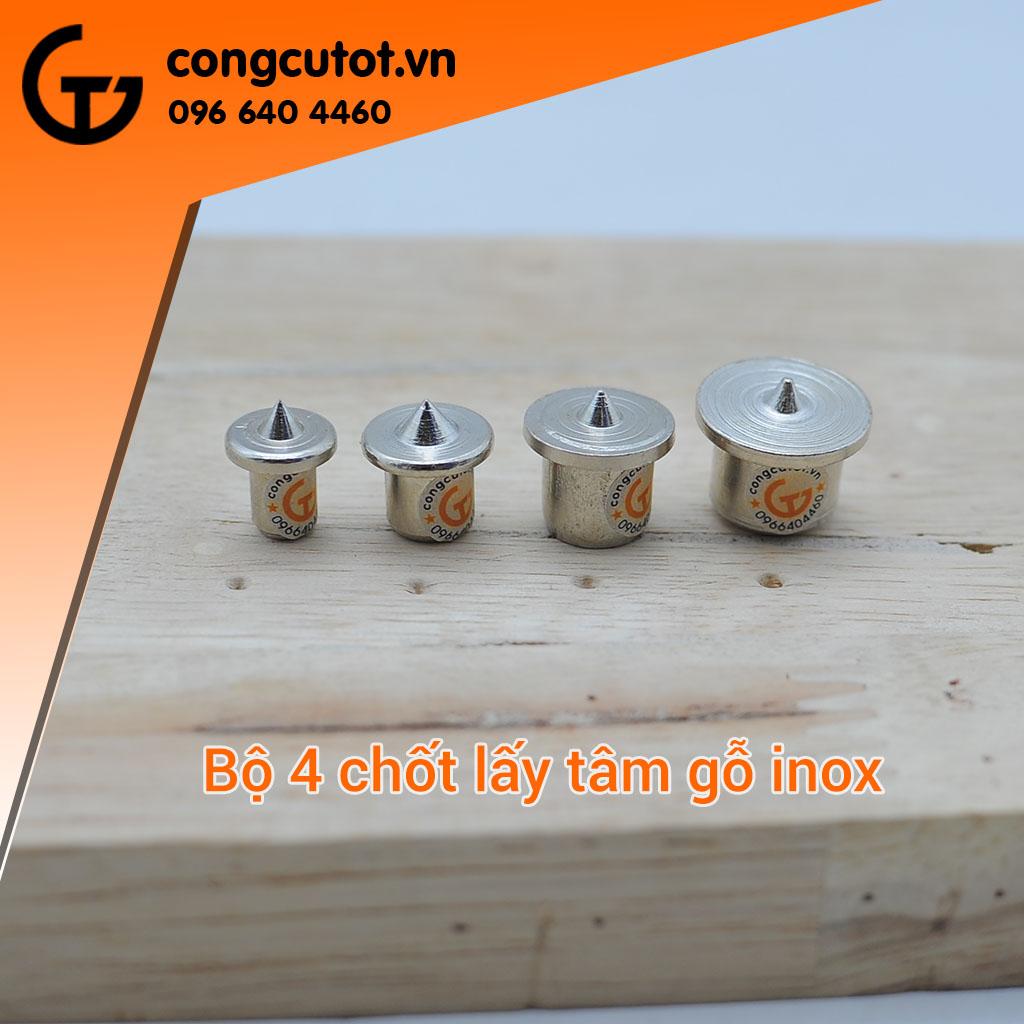 Bộ chốt lấy tâm gỗ chuyên dụng bằng inox dạng nút