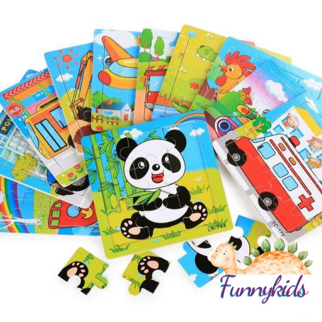 Combo 5 Tranh Ghép Hình 9 Miếng Tranh Ghép Gỗ Chủ Đề Động Vật Và Phương Tiện Giao Thông Kích Thước 15*15 cm Giúp Bé Phát Triển Tư Duy Sáng Tạo