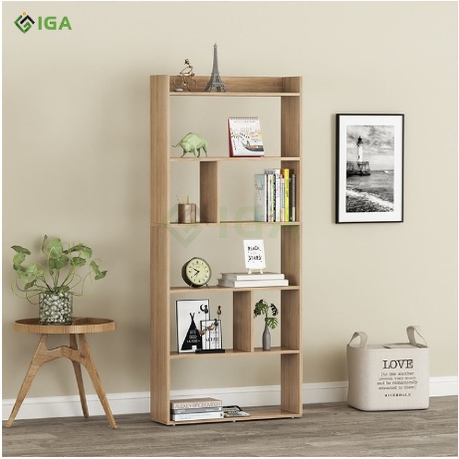 Kệ sách để sàn đa năng 6 tầng thông minh hiện đại chính hãng IGA- GP215
