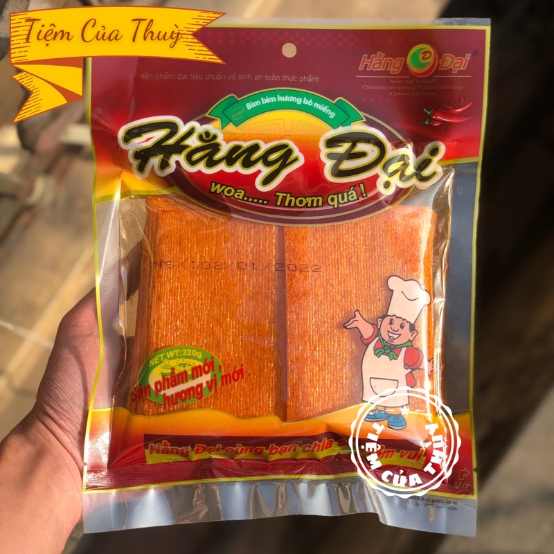 Bimbim hương bò miếng snack hằng đại, bò miếng xé cay, snack cay gói to 40-50 miếng