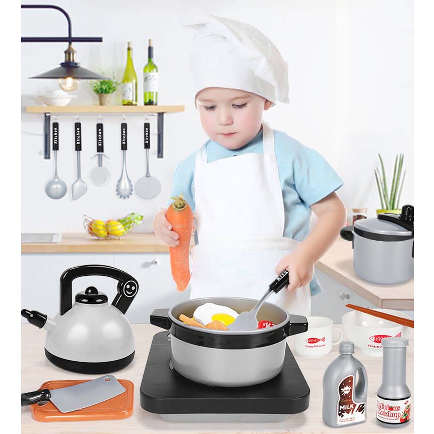 Bộ đồ chơi nấu ăn 36 món có bếp cho bé - Home Kitchen Play set