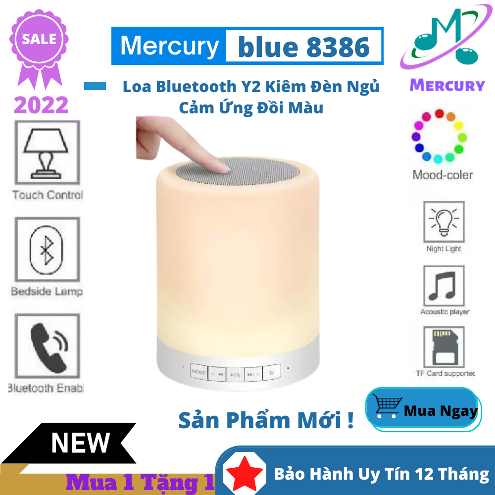 Loa bluetooth kiêm đèn ngủ y2 đổi màu cảm ứng cực đẹp - loa mini có led cực đẹp - loa di động cầm tay - kiểu dáng thiết kế độc đáo - đẹp mắt - loa đa năng du lịch - loa thông minh, bảo hành 12 tháng.