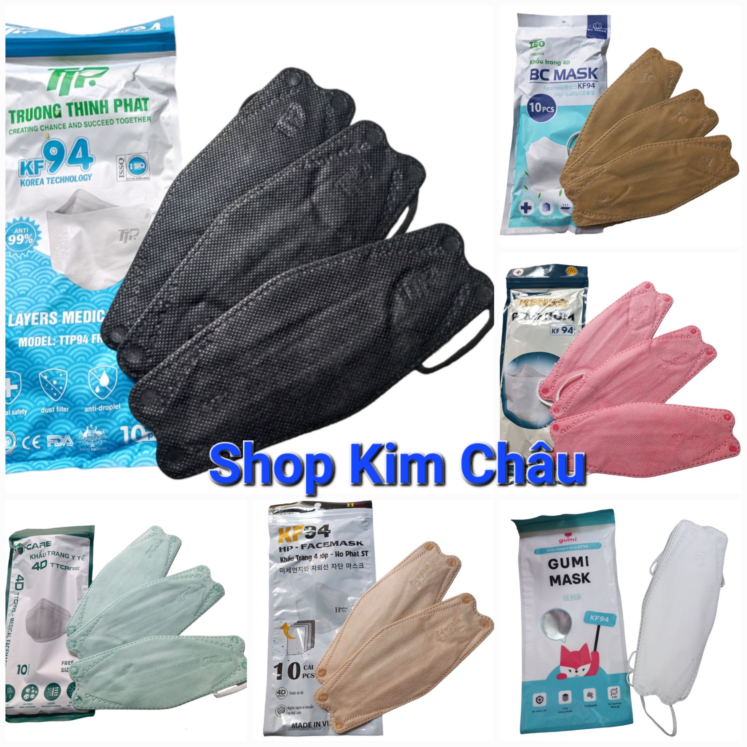 Khẩu trang 4 lớp 4d mask kf94 - bịch 10 cái