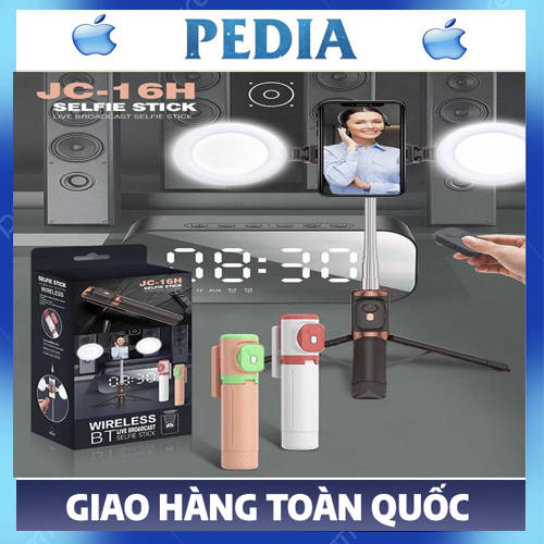 Gậy chụp ảnh 3 chân JC-18H, Gậy tự sướng có đèn trợ sáng, Điều khiển từ xa qua bluetooth, Gậy selfie dài 1m7