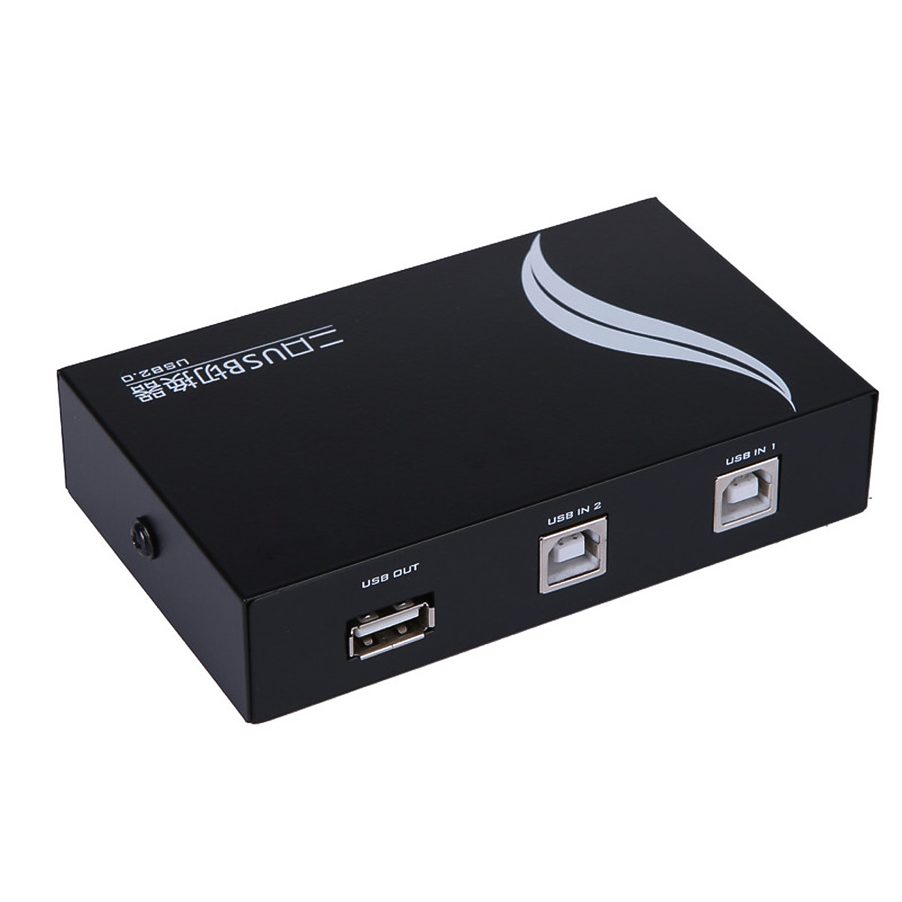 Bộ chia 2 máy tính dùng chung 1 máy in, Bộ chia máy in tự động, Hubs chia máy in ra 2 cổng Switch USB MT- (Đen)