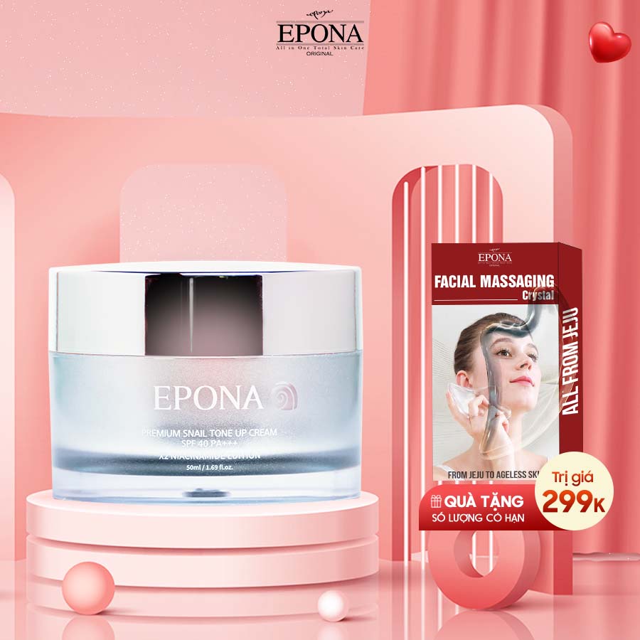 Kem Dưỡng Trắng - Nâng Tone Mỏng Nhẹ - Tự Nhiên Epona Premium Snail Tone Up Cream 50ml
