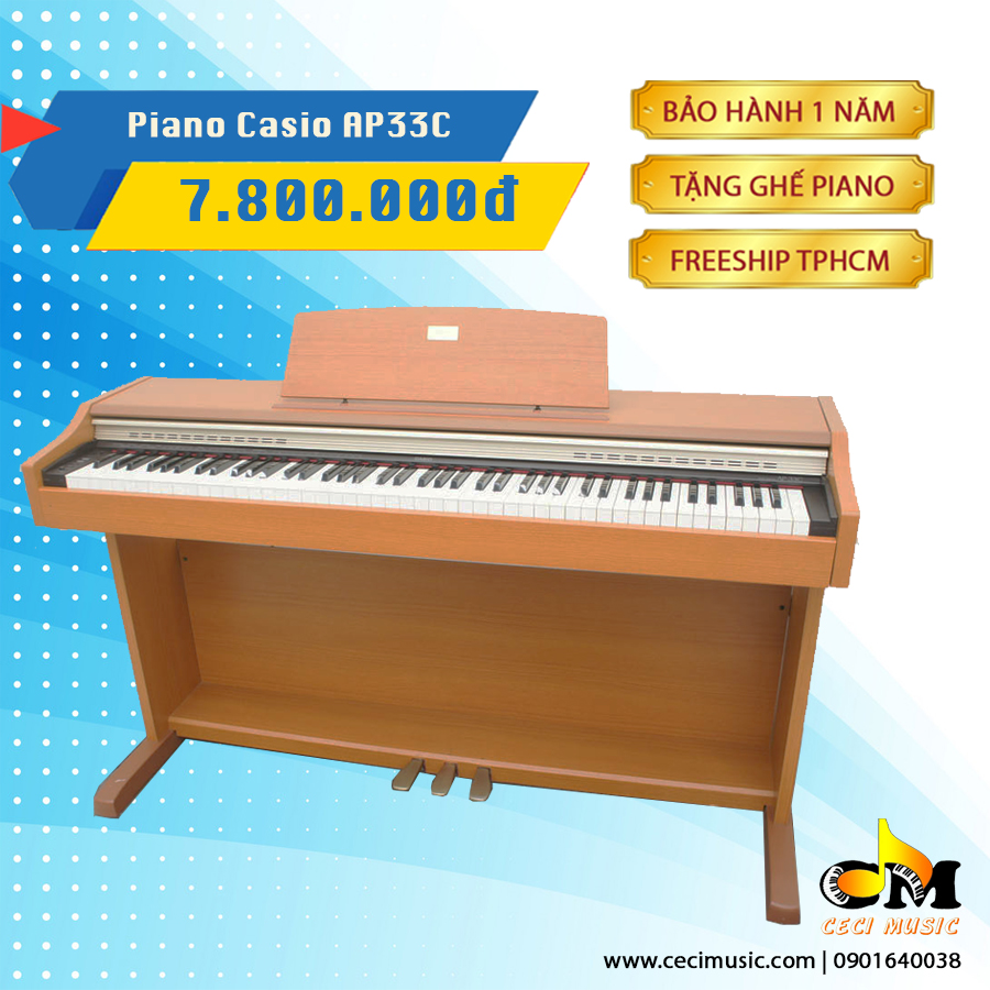 Đàn Piano Điện Casio AP33C. Hàng nội địa Nhật, Like new 90%. Bảo hành 1 năm. Tặng ghế Piano
