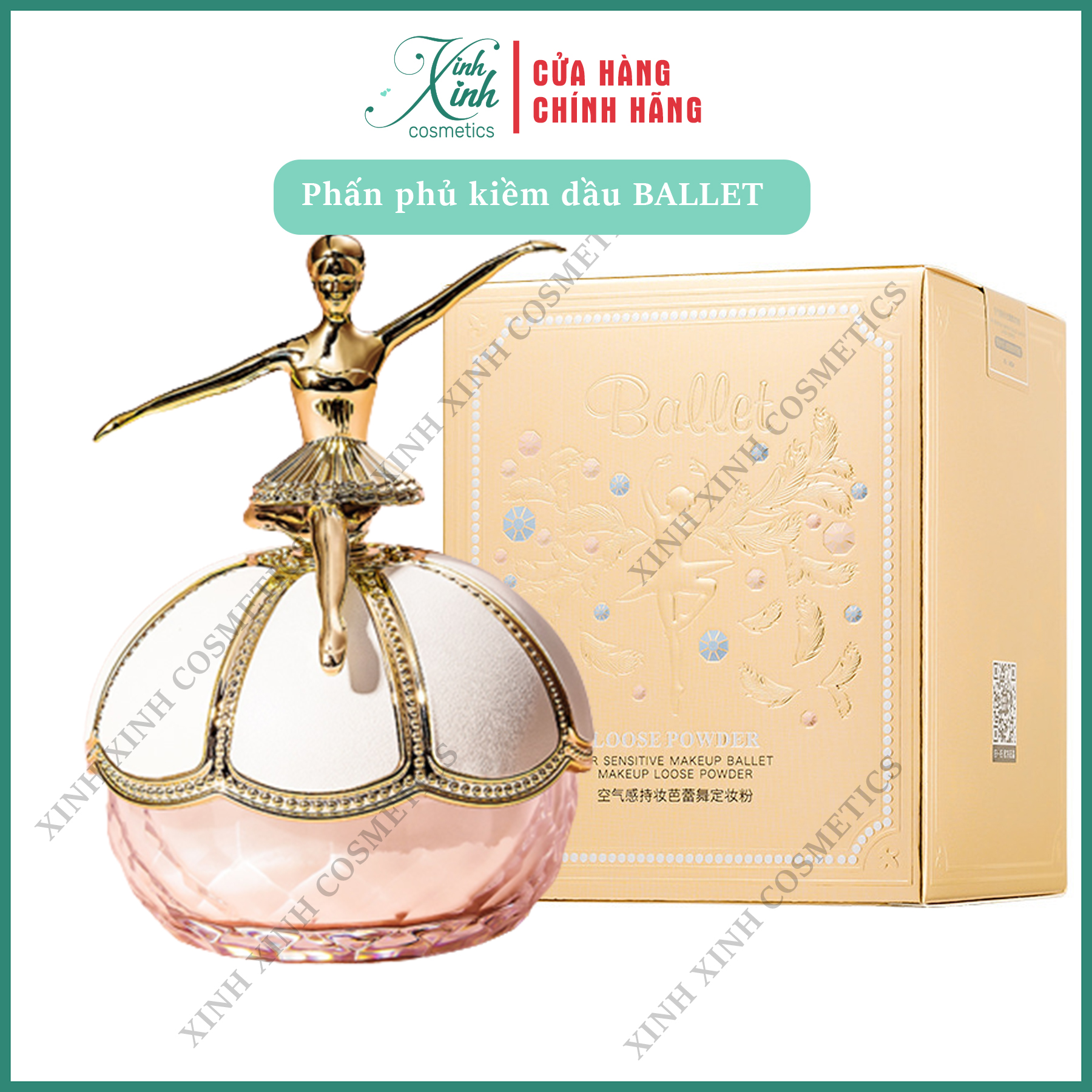 Phấn phủ kiềm dầu MACK ANDY BALLET không thấm nước, không thấm mồ hôi, giữ lớp trang điểm không trôi không lem
