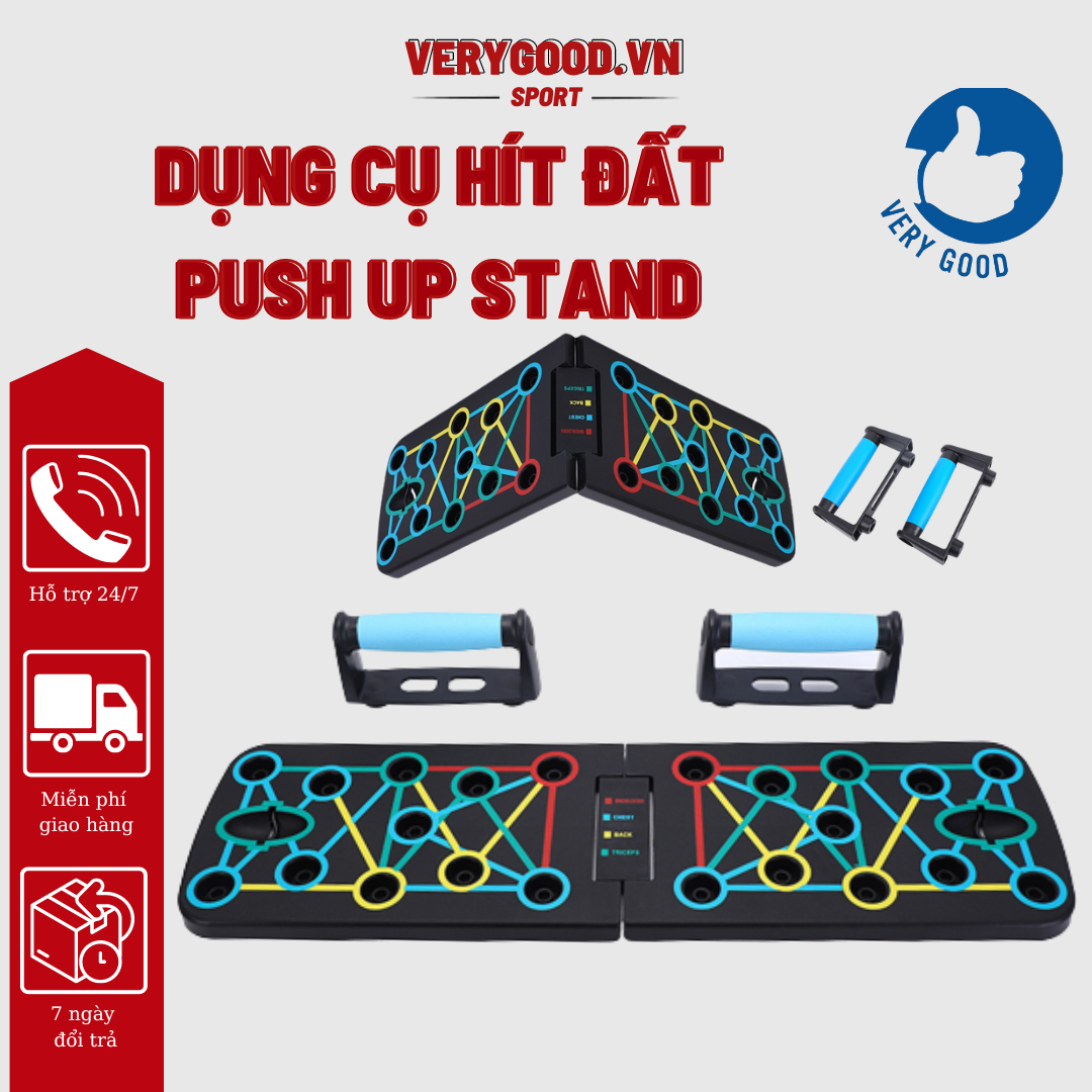 Dụng Cụ Hít Đất Chống Đẩy Đa Năng Tập Gym Push Up Tại Nhà Cao Cấp Có Kẻ Vạch Hướng Dẫn SP010 SP057 verygood vietnam - bộ dụng cụ hít đất chống đẩy 12 in 1 - đồ hít đất - dụng cụ hỗ trợ hít đất