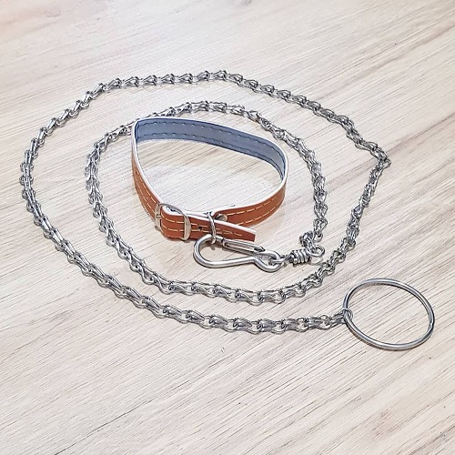 Bộ Sản Phẩm Dây Xích Đan Kép Inox 304 Dài 1m3 và Vòng Cổ Thú Nhỏ Dài 31cm