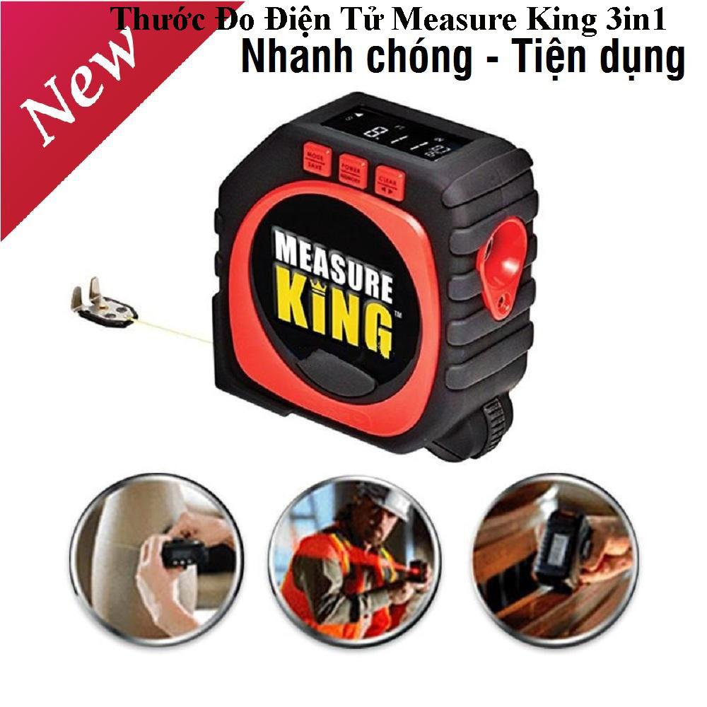 Thước đo khoảng cách, Thước đo đa năng, Thước đo thông minh, Thước đo kỹ thuật số 3 trong 1, Thước đo laser, Máy đo khoảng cách, Thước đo điện tử Measure King 3in1 đo nhanh chóng và chuẩn xác, đo đường cong, gấp khúc, góc cạnh. Bảo hành 1 đổi 1