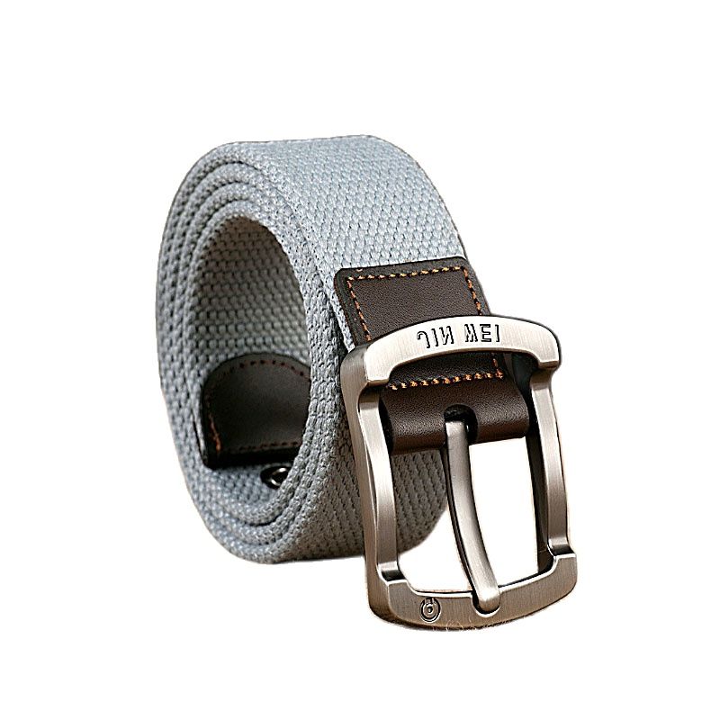 Thắt lưng nam vải bố đầu kim loại nguyên khối màu bạc dài 115 cm bền rẻ đẹp