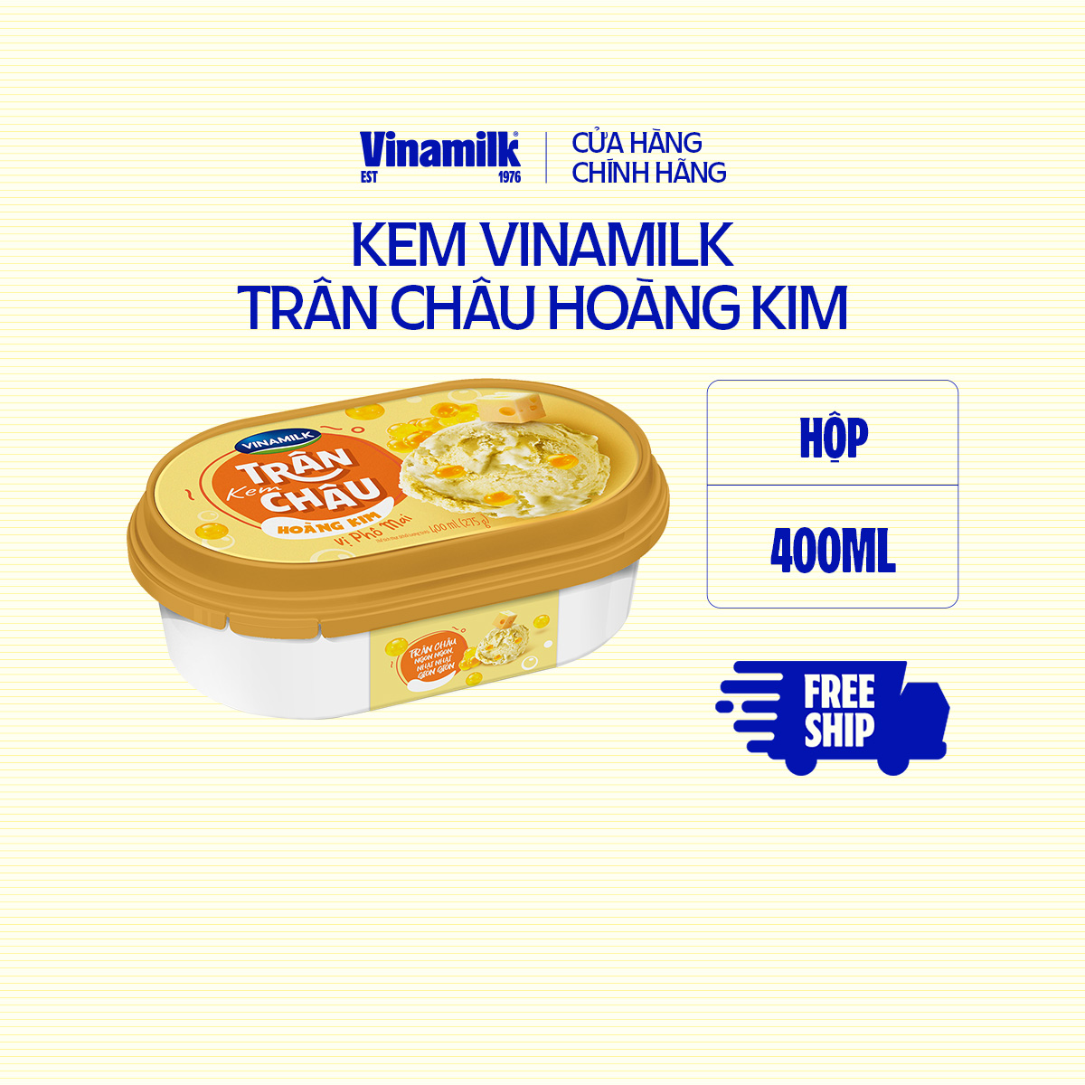 [CHỈ GIAO TRONG BÁN KÍNH 5KM] 2 Thùng Kem Trân Châu Hoàng Kim Vinamilk hộp 400ml - 4 hộp/thùng