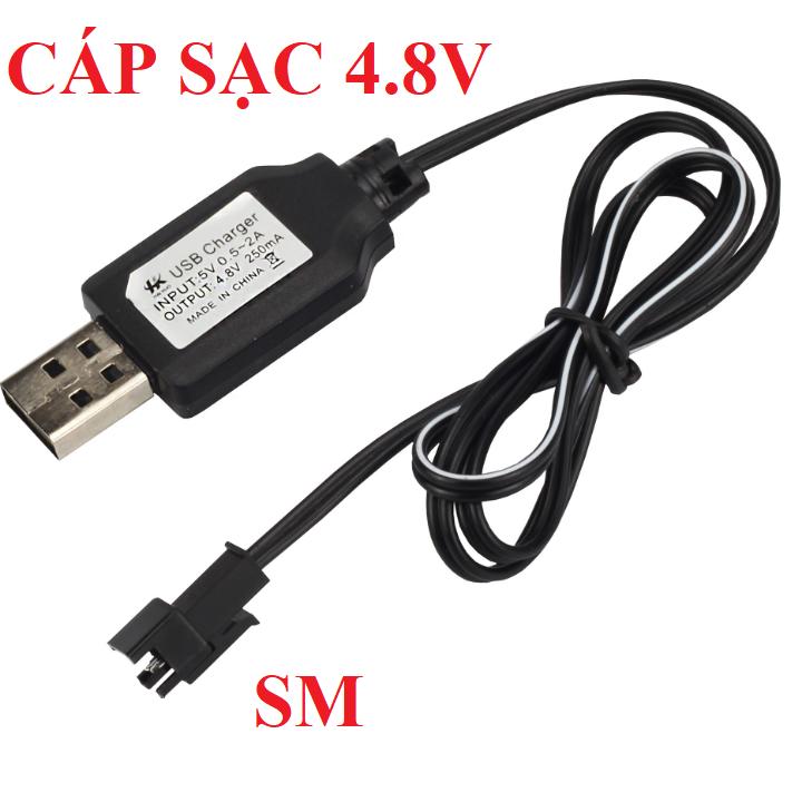 Cáp sạc pin xe mô hình USB cổng ra SM các loại dùng cho pin điều khiển 4.8v 3.6v 6v 7.2v