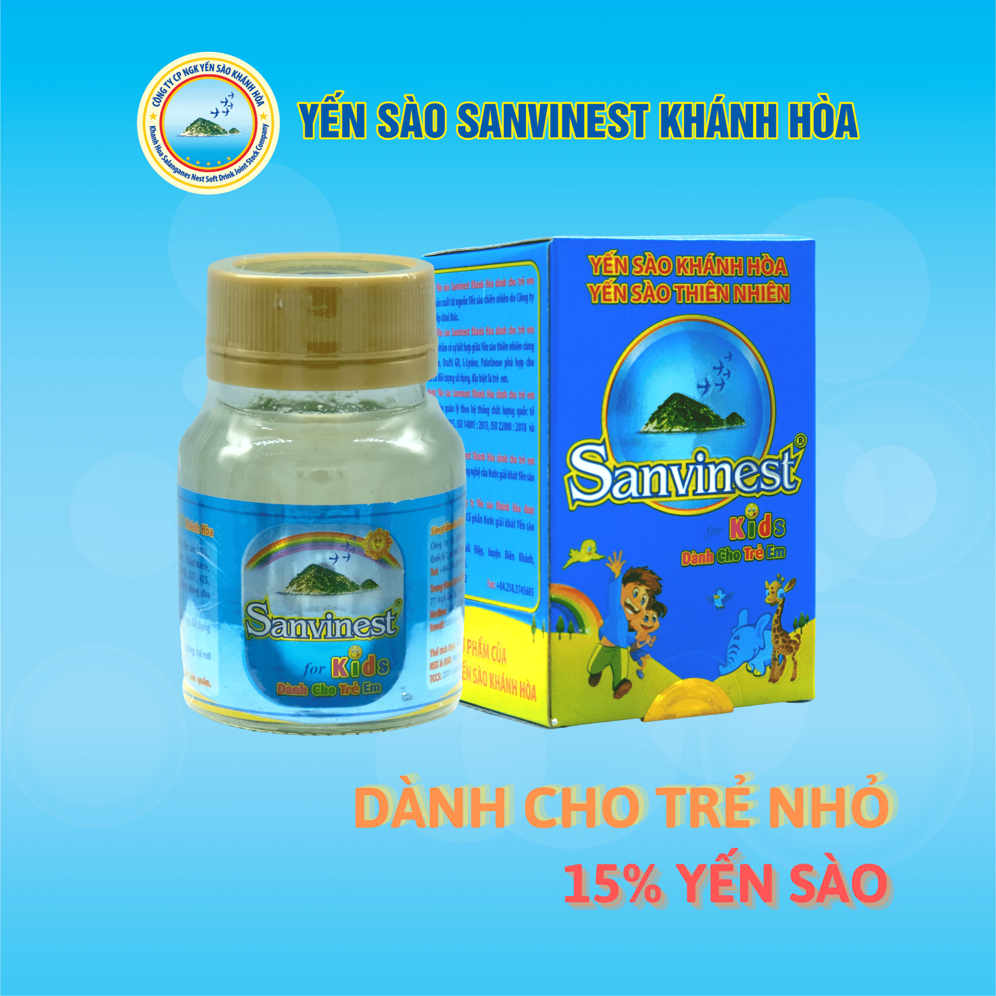 Nước Yến Sào Khánh Hòa Dành Cho Bé, Sanvinest Lọ 62Ml, Yến Sào 15%. Tăng Cường Sức Đề Kháng, Cải Thiện Hệ Miễn Dịch, Hấp Thu Dinh Dưỡng Tốt Hơn.