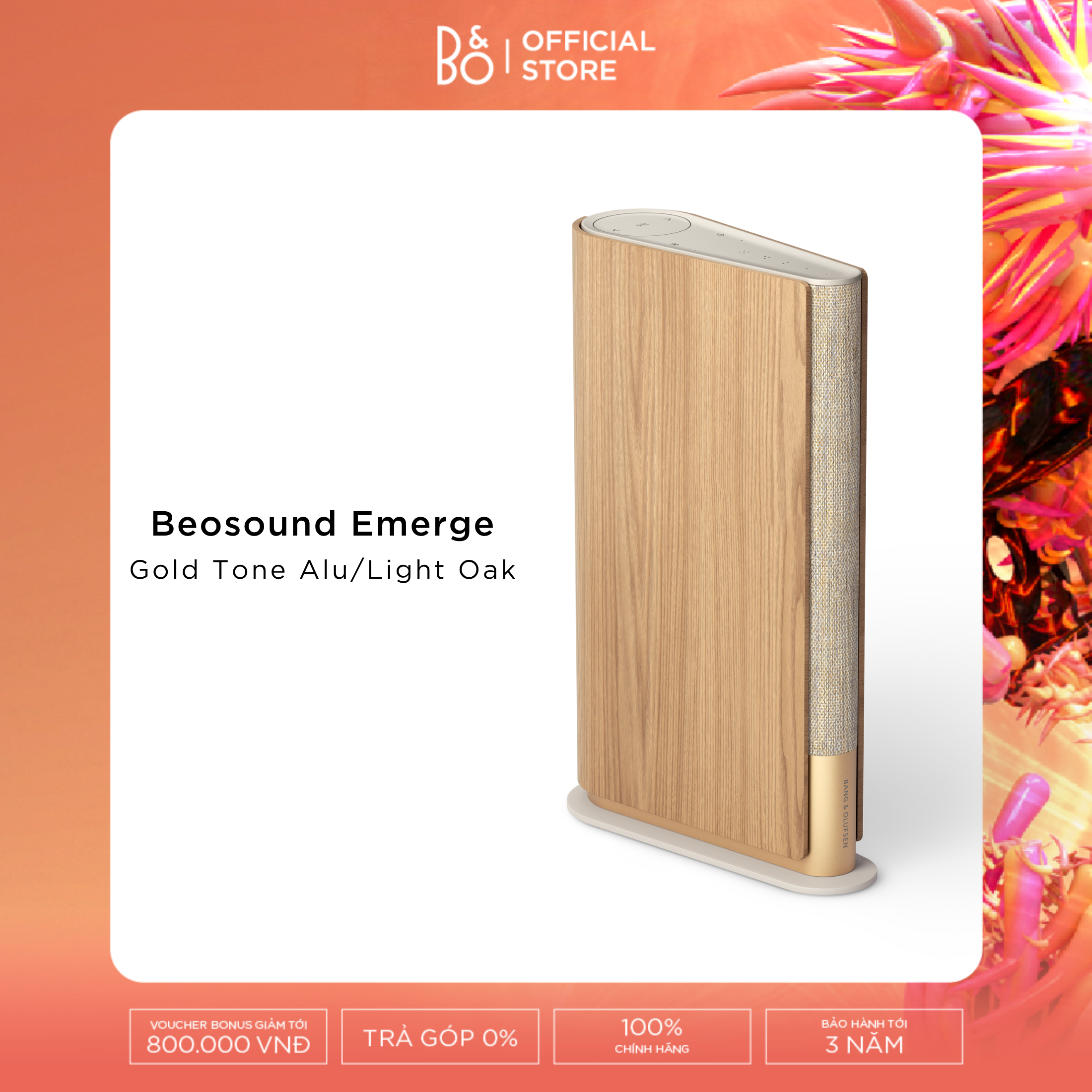 Beosound Emerge - Loa nội thất B&O không dây kết nối Wi-Fi - Bảo hành chính hãng
