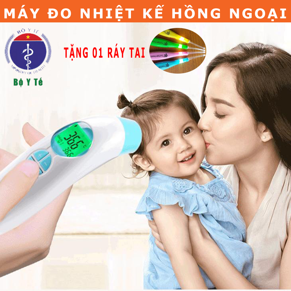 Nhiệt Kế Điện Tử Hồng Ngoại Đo Tai Và Trán - Thiết Bị Cần Thiết Cho Cả Gia Đình Bạn. AN Toàn Tiện Lợi, Kiểm Tra Sức Khỏe Nhanh Chóng Và Chính Xác ( BAO GỒM PIN) - TẶNG 01 RÁY TAI CÓ ĐÈN  - BẢO HÀNH 6 THÁNG