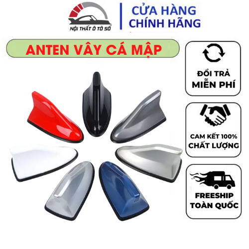 ANTEN VÂY CÁ MẬP CHO XE Ô TÔ MÀU TRẮNG -CÓ ĐỆM CAO SU - CÓ MẠCH THU SÓNG