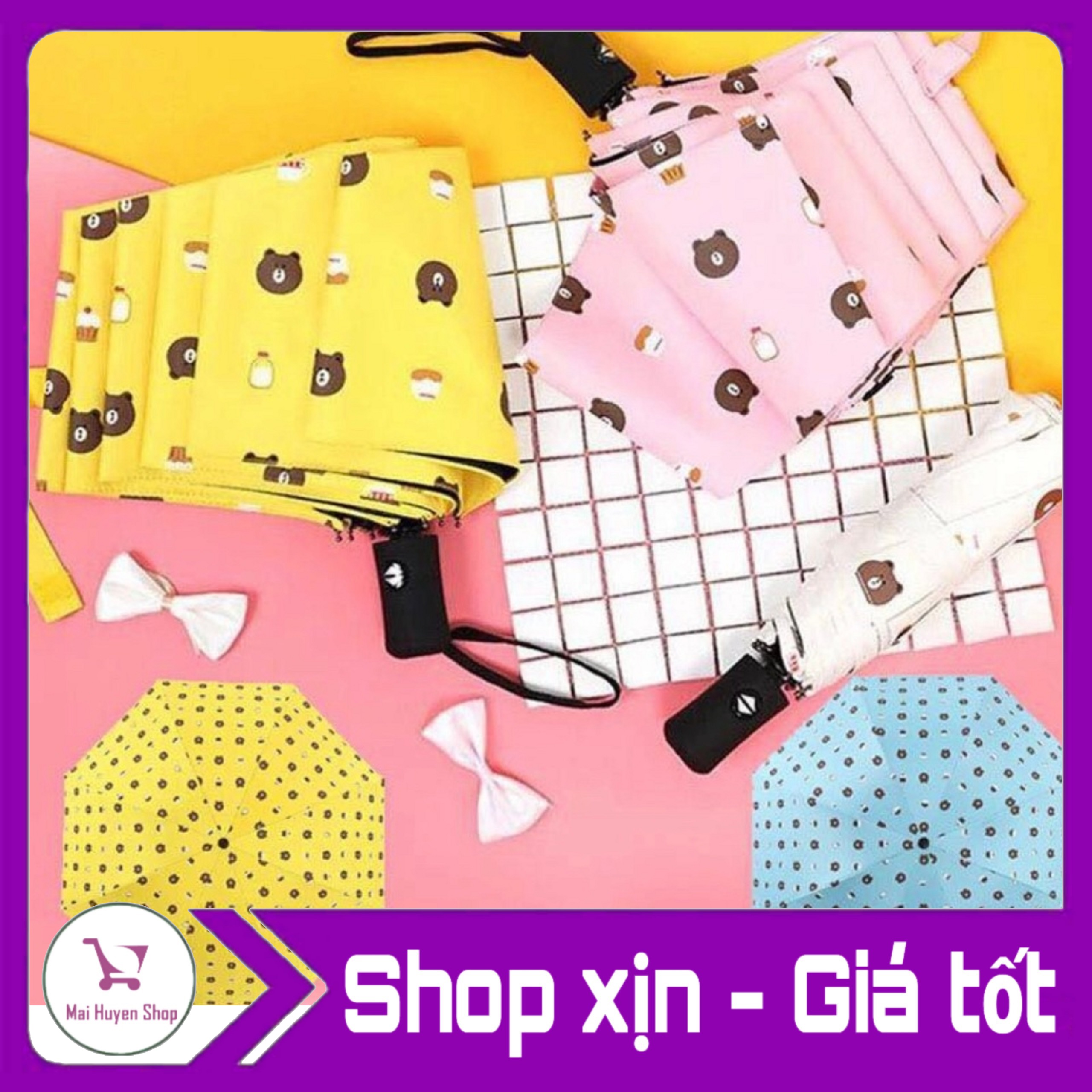 Ô Dù hình con Gấu gấp gọn
