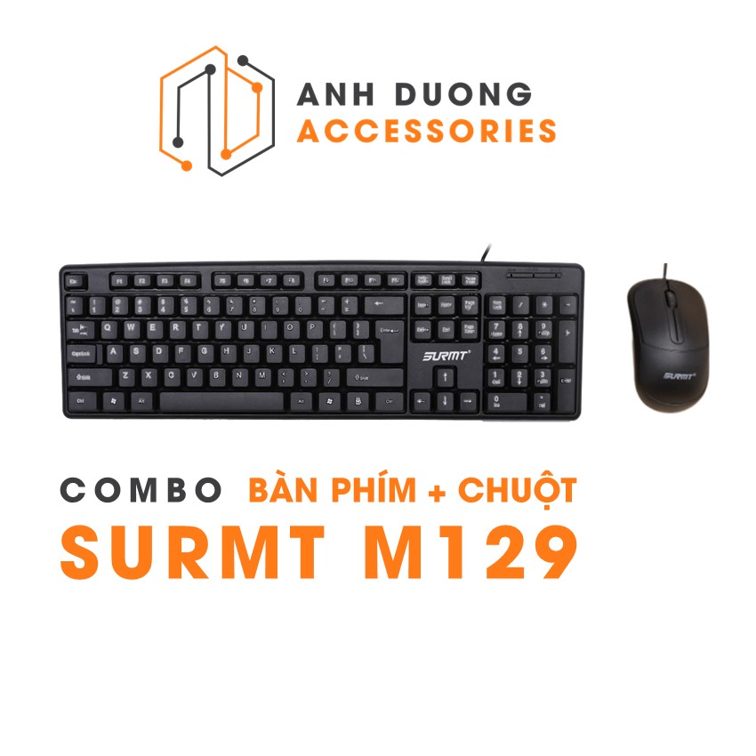 Bàn Phím Chuột Có Dây Combo 2 Món SURMT M129 Bàn Phím Văn Phòng Học Sinh Sinh Viên