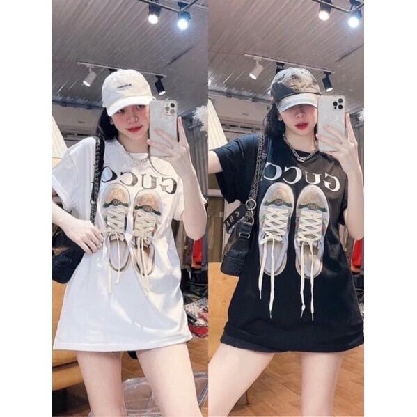 Áo Thun Form Rộng Tay Lỡ Đôi Giày Gu Xì Cực Hot