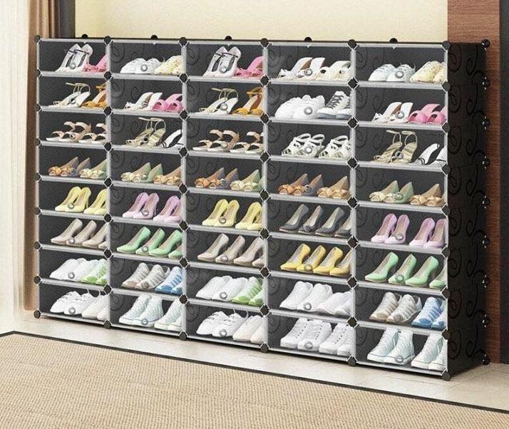 KỆ GIÀY 40 NGĂN SIZE LỚN_CHỨA 80 ĐÔI GIÀY, MỖI NGĂN CHỨA ĐƯỢC 2 ĐÔI GIÀY NGƯỜI LỚN, TỦ GIÀY NHỰA LẮP GHÉP