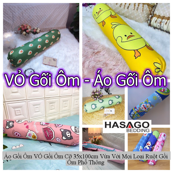 Áo gối ôm vỏ gối ôm cỡ 35x100cm vừa với mọi loại ruột gối ôm phổ thông