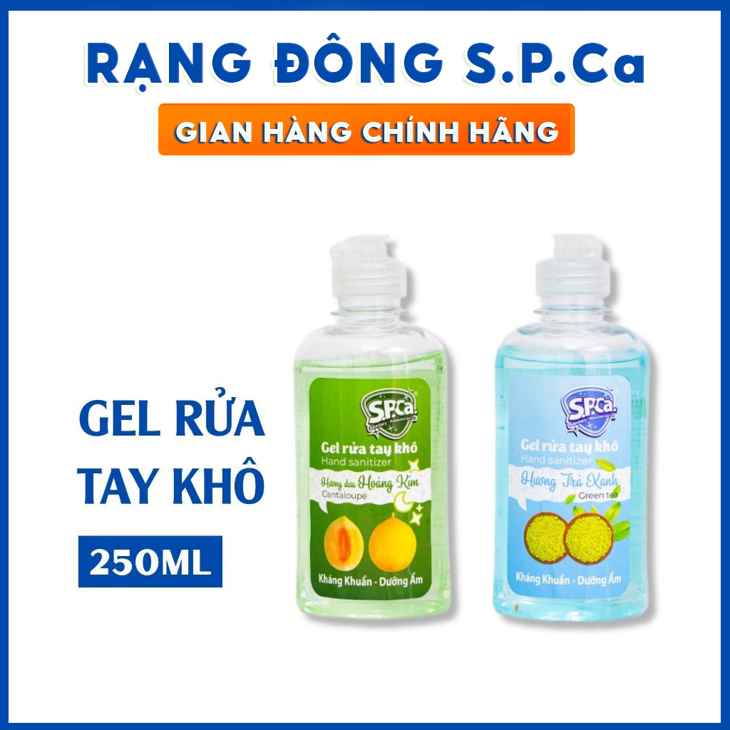 Gel rửa tay khô diệt khuẩn spca 250ml nước rửa tay khô dạng gel giúp làm sạch nhanh vượt trội, dưỡng ẩm không gây khô hại da
