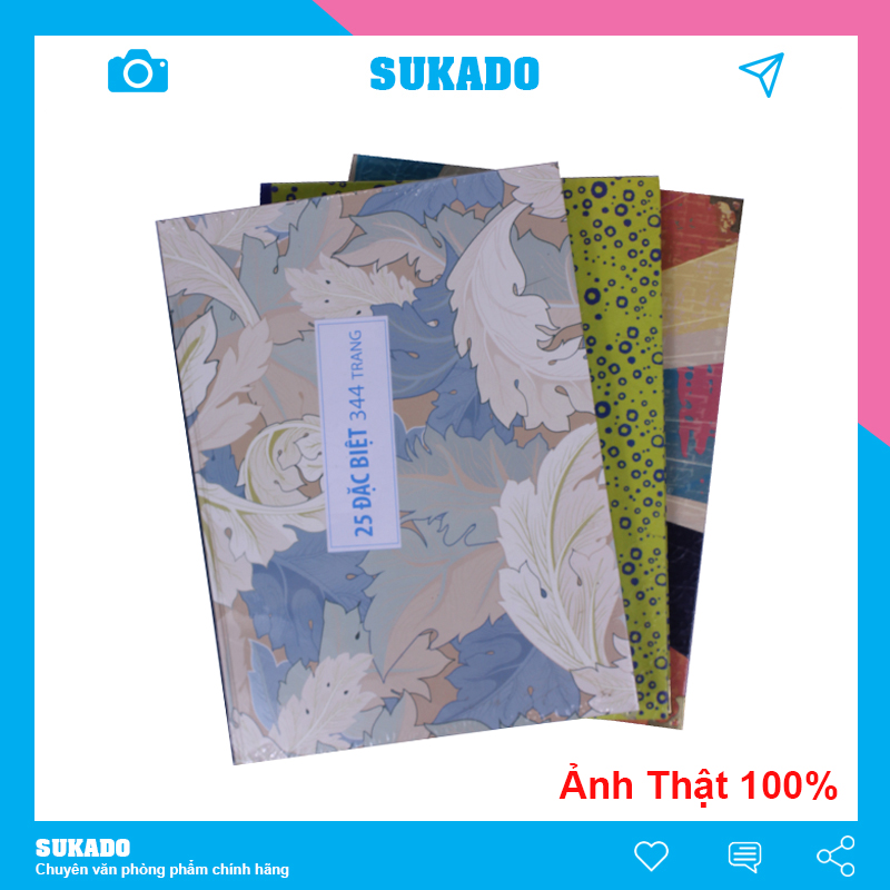 Sổ ghi chép caro 25x33mm dày 344 trang sukado